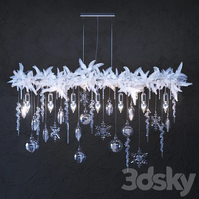 The chandelier in the Christmas decoration 3DModel The chandelier in the Christmas decoration 3DModel