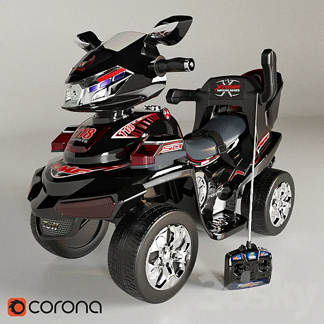 The children’s ATV on the Bambi accumulator 3D Model The children’s ATV on the Bambi accumulator 3D Model