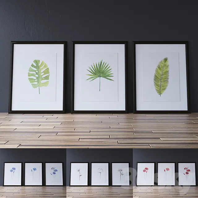 The collection of 12 paintings 3DModel The collection of 12 paintings 3DModel