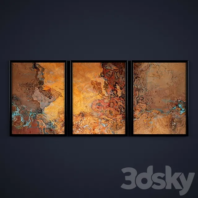 The collection of abstract paintings №6 3D Model The collection of abstract paintings №6 3D Model