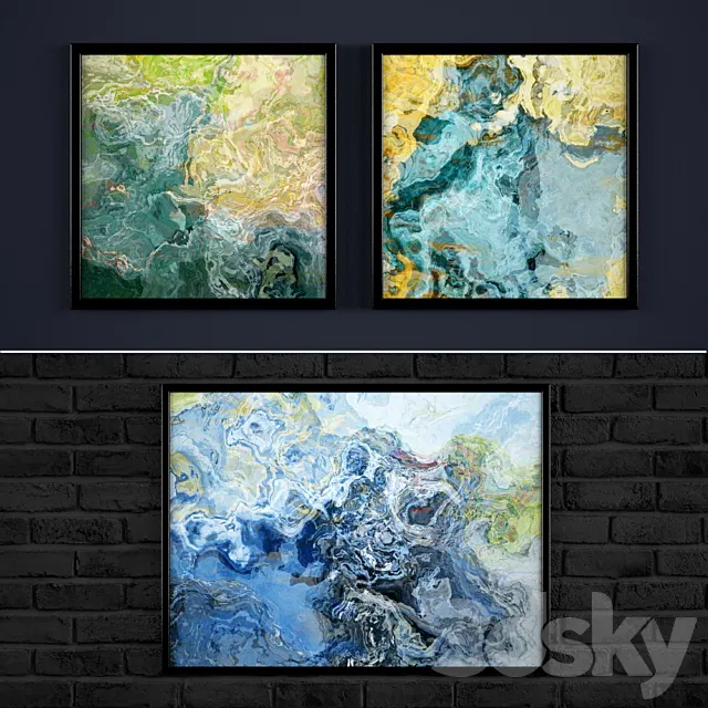 The collection of abstract paintings №7 3D Model The collection of abstract paintings №7 3D Model