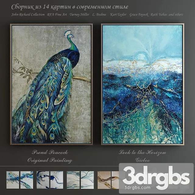 The Collection Of Contemporary Paintings Set 1 3D Model Download