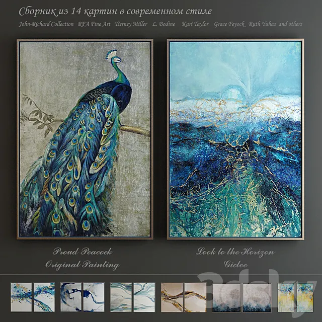 The collection of contemporary paintings (set-1) 3DModel The collection of contemporary paintings (set-1) 3DModel