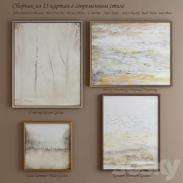 The collection of contemporary paintings (set-3) 3DModel The collection of contemporary paintings (set-3) 3DModel