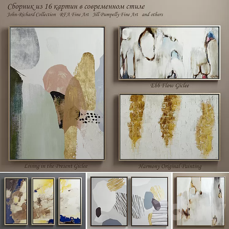 The collection of contemporary paintings (set-5) 3D Model - 3DSKY Decor ...