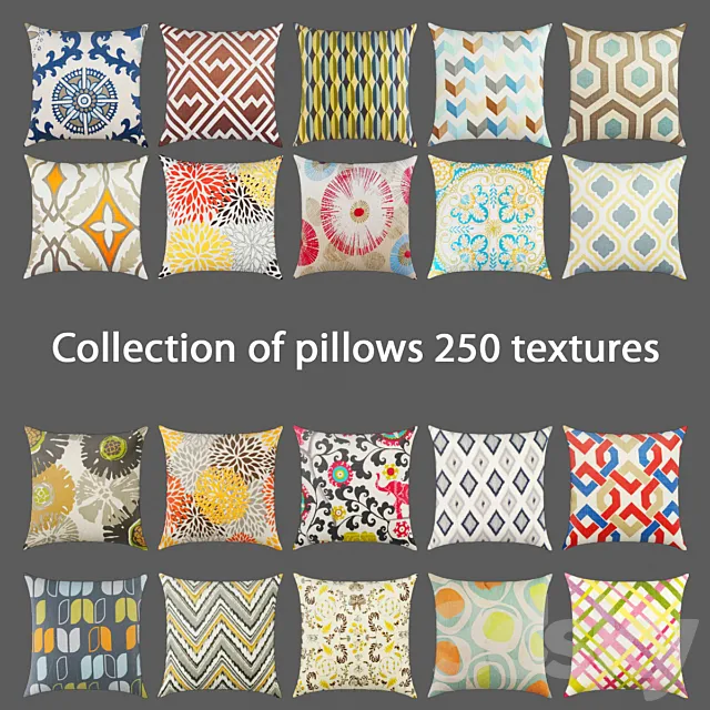 The collection of pillows 3D Model The collection of pillows 3D Model