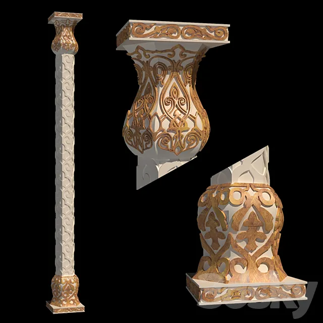 The column in Arabic style 3D Model The column in Arabic style 3D Model