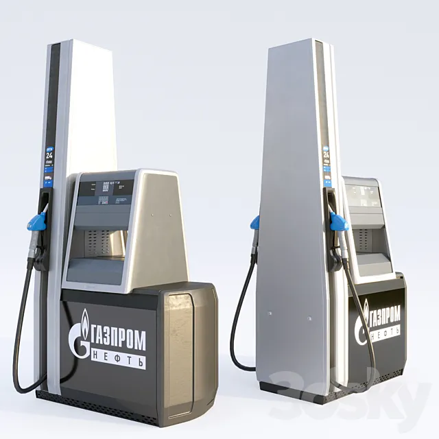The column of the gas station Gazprom 3D Model The column of the gas station Gazprom 3D Model