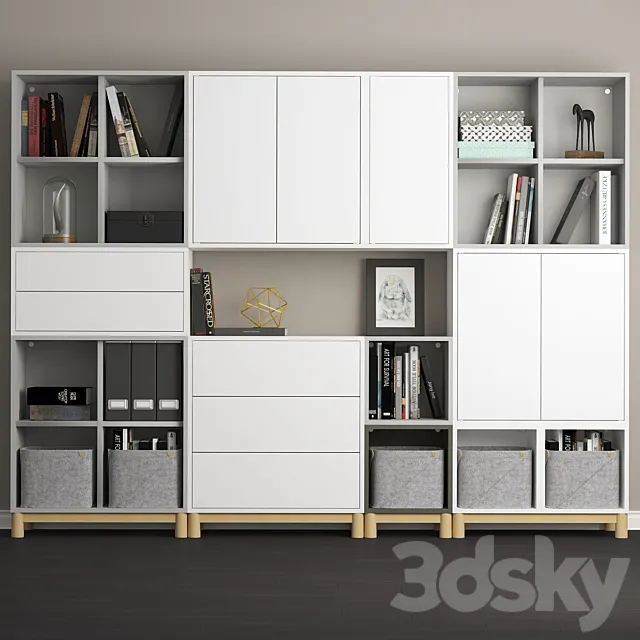 The combination of cabinets with legs  Eket. 3DModel