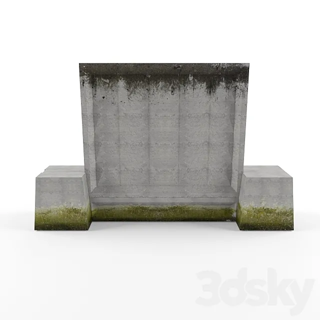 The concrete barrier-type 2 3DModel The concrete barrier-type 2 3DModel