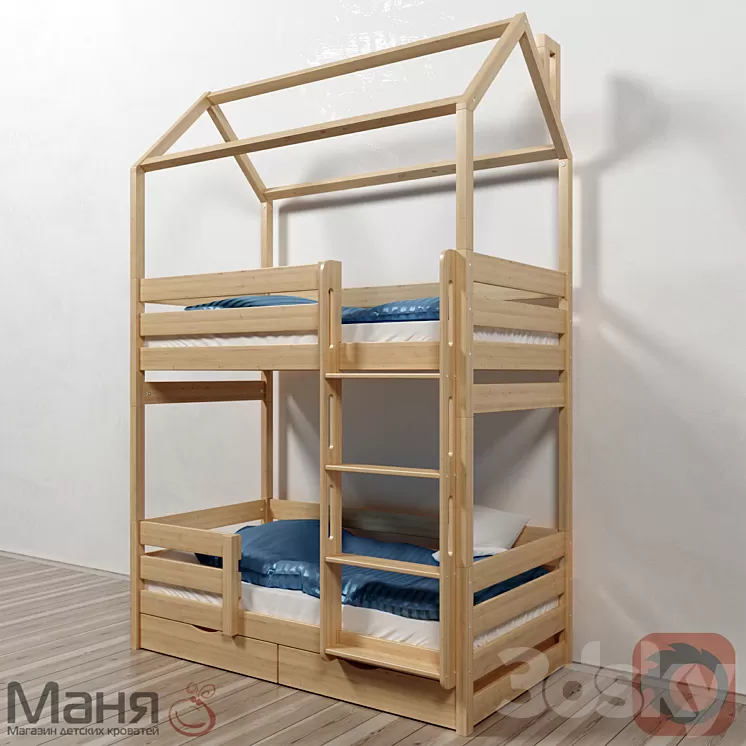 The cot is two-tiered 3D Model The cot is two-tiered 3D Model