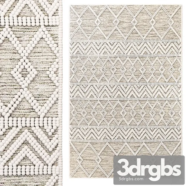 The Curated Nomad Bradrick Trellis Wool Area Rug 3D Model Download