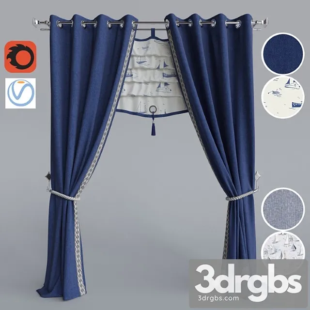 The curtain in the child& 3D Model Download