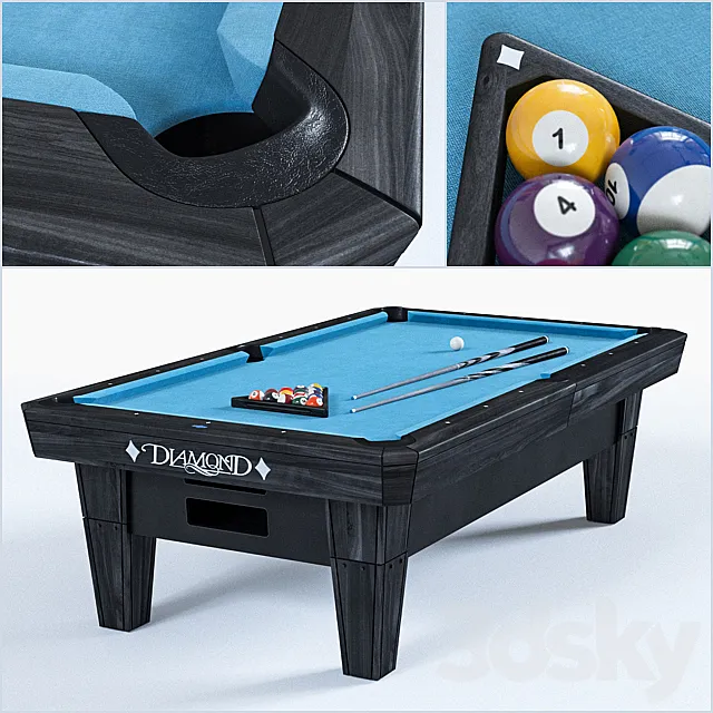 The Diamond 8 “PRO-AM billiard table 3D Model