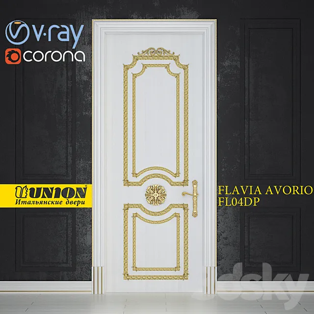 The door FLAVIA FL04DP Avorio 3DModel