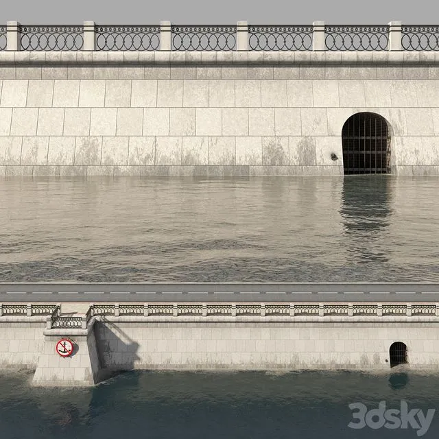 The embankment 3D Model The embankment 3D Model