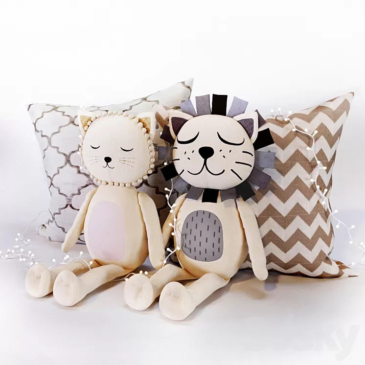 The Emily & Meritt Cat & Lion Plush 3D Model The Emily & Meritt Cat & Lion Plush 3D Model