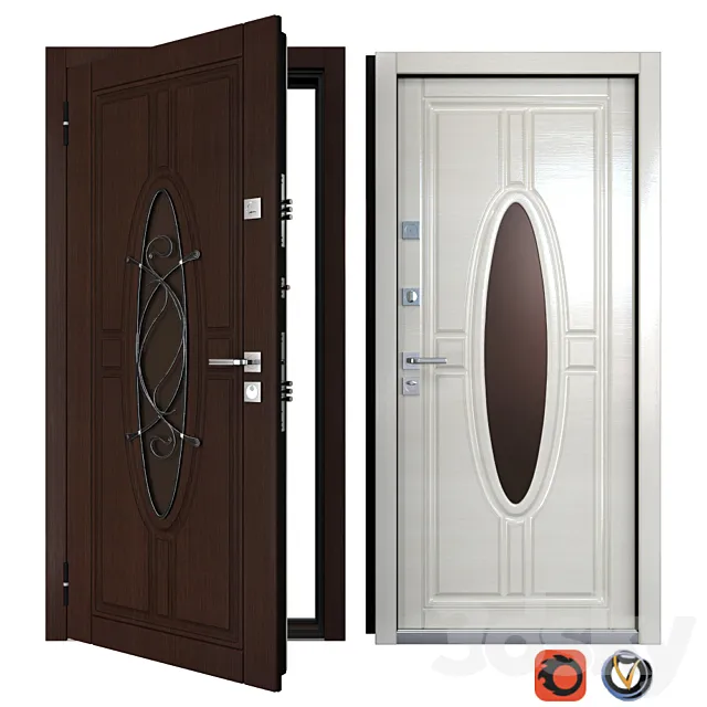 The entrance metal door Coliseum (Your Frame) 3D Model