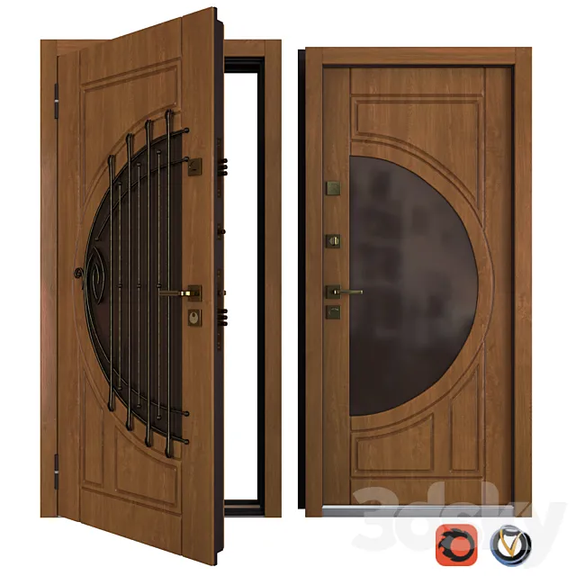 The entrance metal door Harp (Your Frame) 3D Model