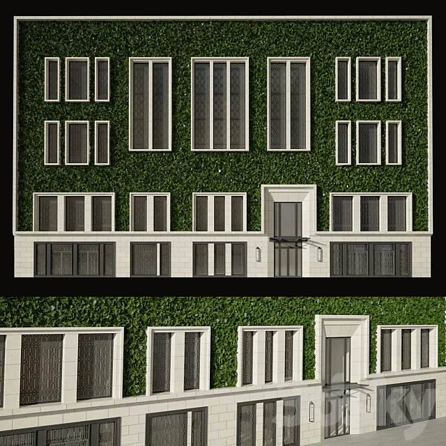 The facade of the building 3D Model