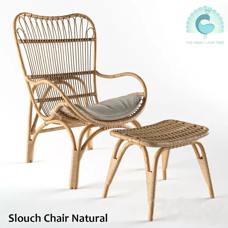 The Family Love Tree Slouch Chair Natural 3D Model