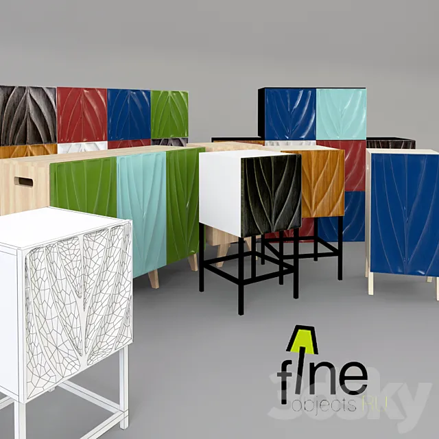 The family of drawers and cabinets BIO Fineobjects 3DModel The family of drawers and cabinets BIO Fineobjects 3DModel