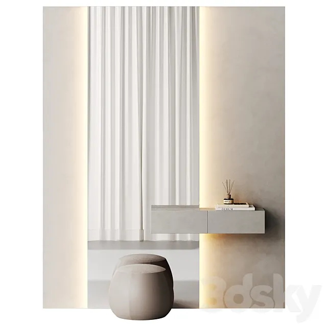 The hallway area is in a minimalist style 3D Model The hallway area is in a minimalist style 3D Model