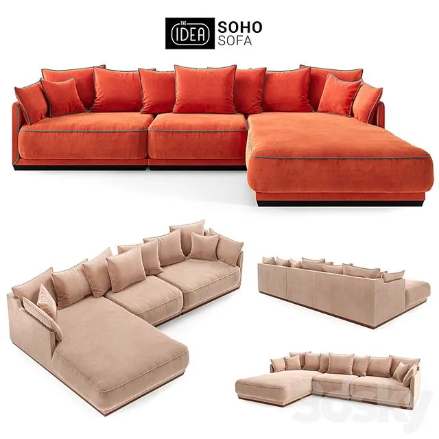 The IDEA Modular Sofa SOHO (item 801-805-812) 3D Model The IDEA Modular Sofa SOHO (item 801-805-812) 3D Model