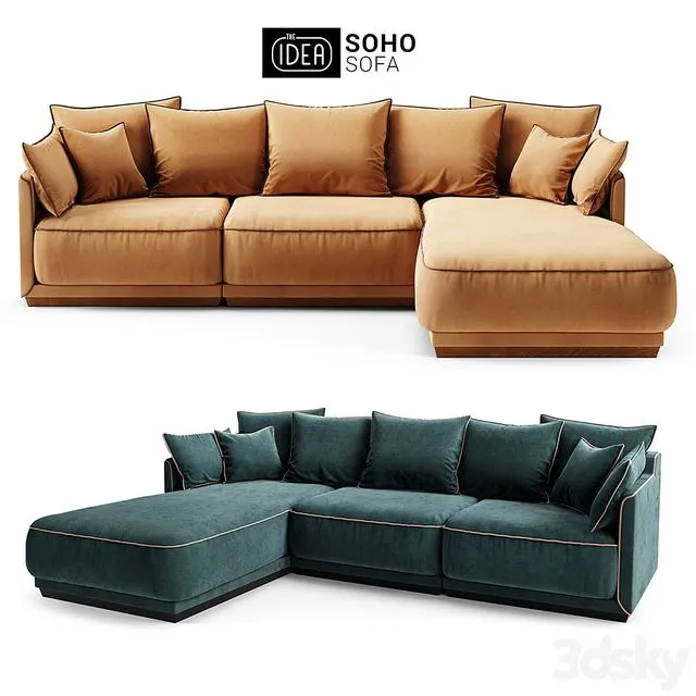 The IDEA Modular Sofa SOHO (item 803-805-804) 3D Model The IDEA Modular Sofa SOHO (item 803-805-804) 3D Model