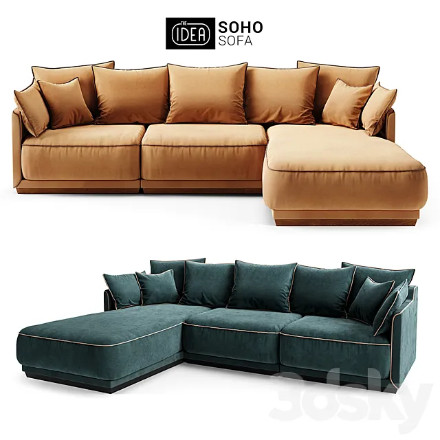 The IDEA Modular Sofa SOHO (item 803-805-814) 3D Model The IDEA Modular Sofa SOHO (item 803-805-814) 3D Model