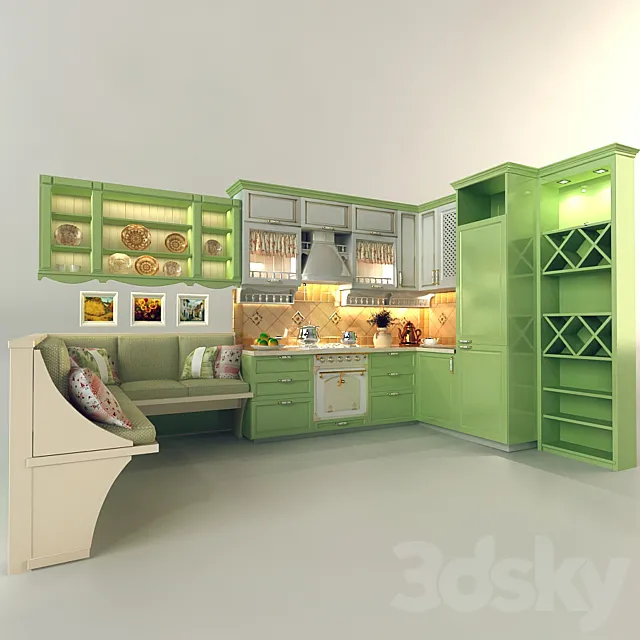 The kitchen in the style of Provence 3DModel