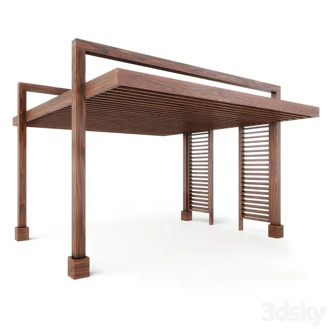 The LA Modern Pergola (Forever Redwood) 3D Model
