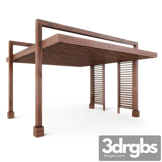 The LA Modern Pergola Forever Redwood 3D Model Download
