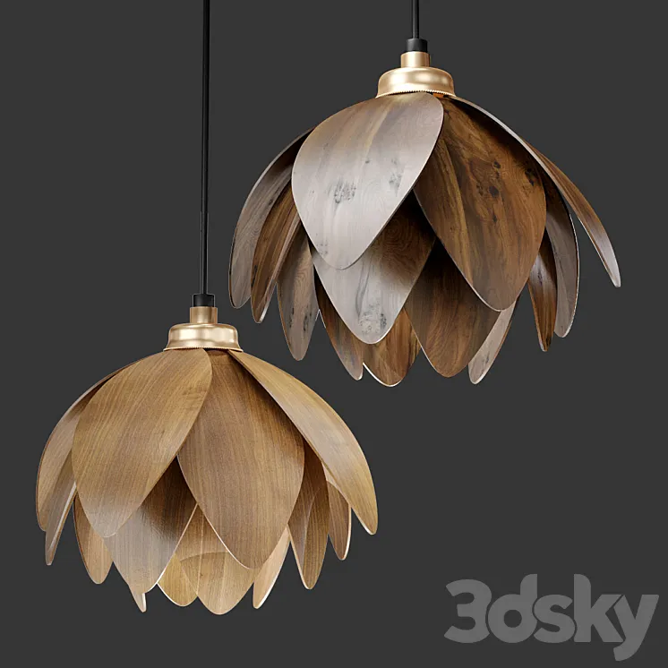 The Lotus bud pendant light 3D Model Free Download