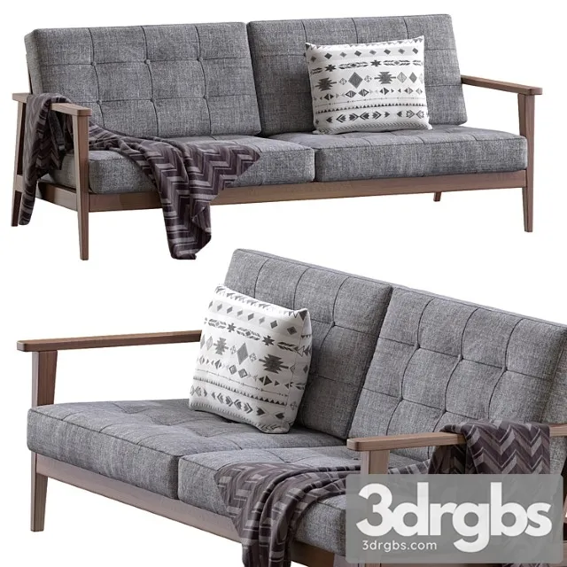 The mid century show wood sofa