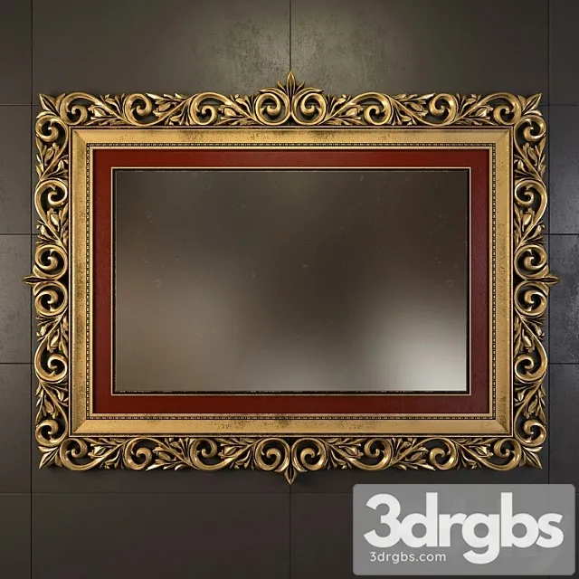 The mirror in carved frame 3D Model Download