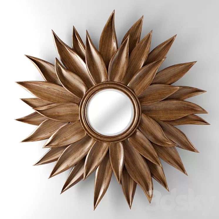 The mirror in the frame Nouveau Peony (Peon) 3D Model