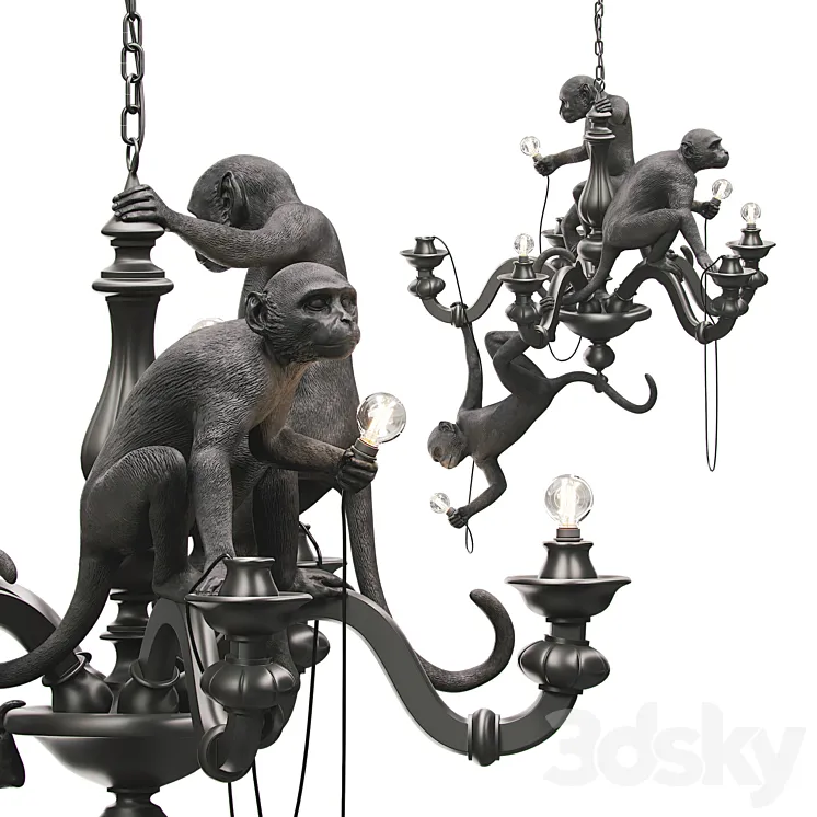 The monkey chandelier 3D Model Free Download