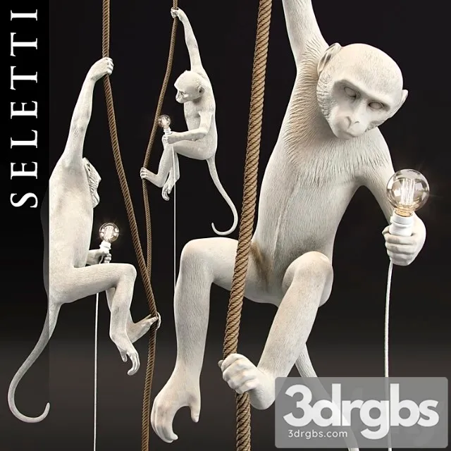 The Monkey Lamp Ceiling Version by Seletti 3D Model Download
