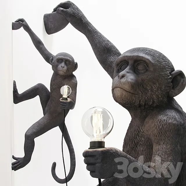 The Monkey Lamp Hanging Version Right 3D Model