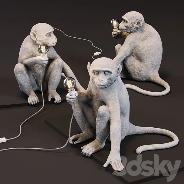 The Monkey Lamp Sitting Version 3D Model The Monkey Lamp Sitting Version 3D Model