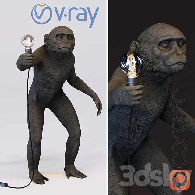 The Monkey Lamp Standing Version 3D Model The Monkey Lamp Standing Version 3D Model