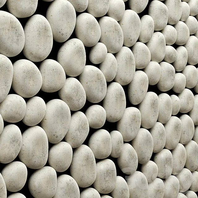 The panel of white pebbles 3D Model The panel of white pebbles 3D Model