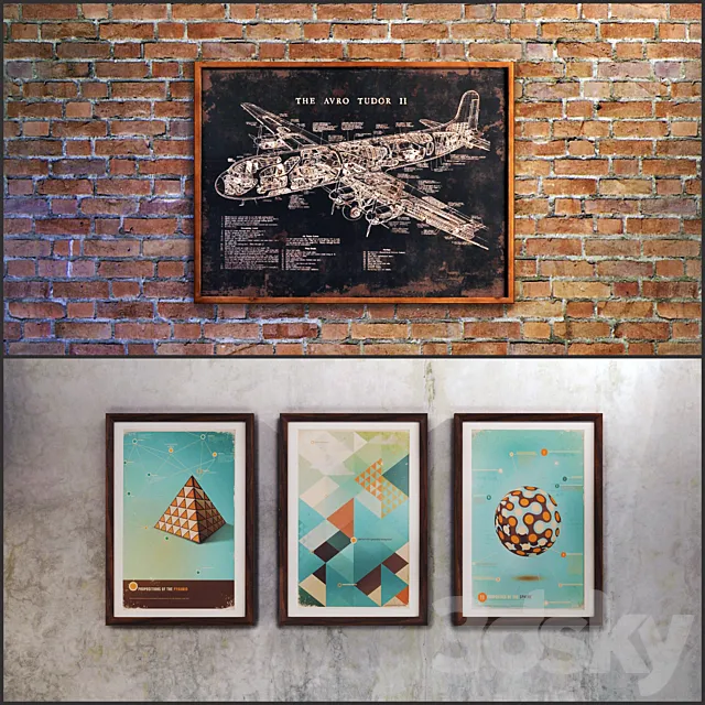 The picture in a frame: 6 piece (Collection 12) Loft 3DModel The picture in a frame: 6 piece (Collection 12) Loft 3DModel