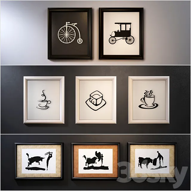 The picture in a frame: 8 piece (Collection 5) 3D Model The picture in a frame: 8 piece (Collection 5) 3D Model