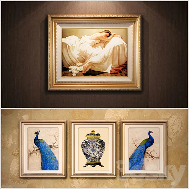 The picture in a frame (a collection of 17) 3D Model The picture in a frame (a collection of 17) 3D Model