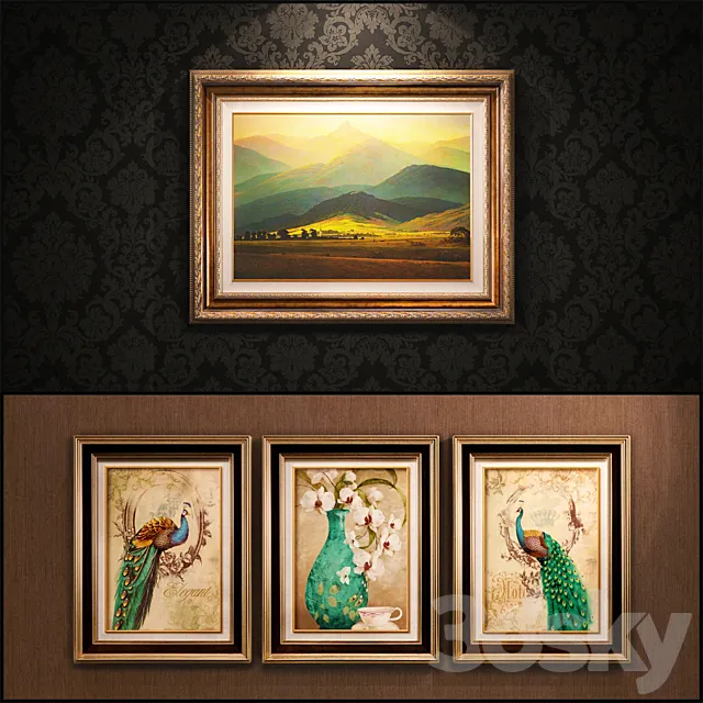 The picture in a frame (a collection of 18) 3D Model The picture in a frame (a collection of 18) 3D Model