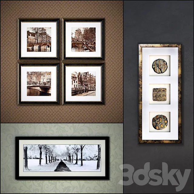 The picture in a frame (a collection of 6) 3D Model The picture in a frame (a collection of 6) 3D Model