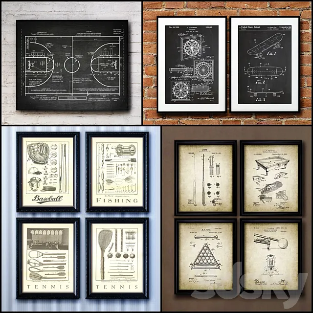 The picture in the frame. 103. Collection Sport 3DModel The picture in the frame. 103. Collection Sport 3DModel