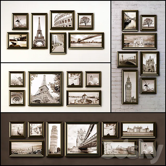 The picture in the frame. 108 Collection frame (26 paintings 6 combinations) 3DModel The picture in the frame. 108 Collection frame (26 paintings 6 combinations) 3DModel